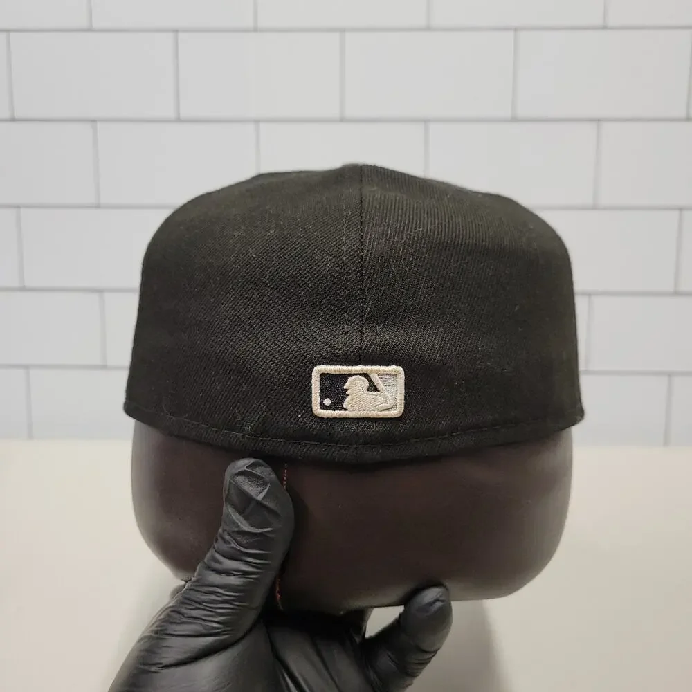 New Era Chicago White Sox 59FIFTY Fitted Hat 7 3/8 Black Plain Logo MLB